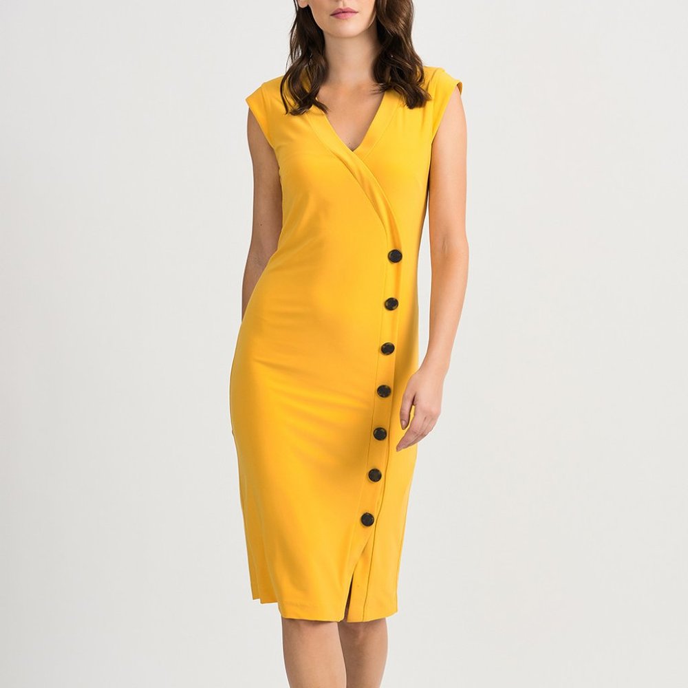 Joseph Ribkoff Yellow Midi-Dress